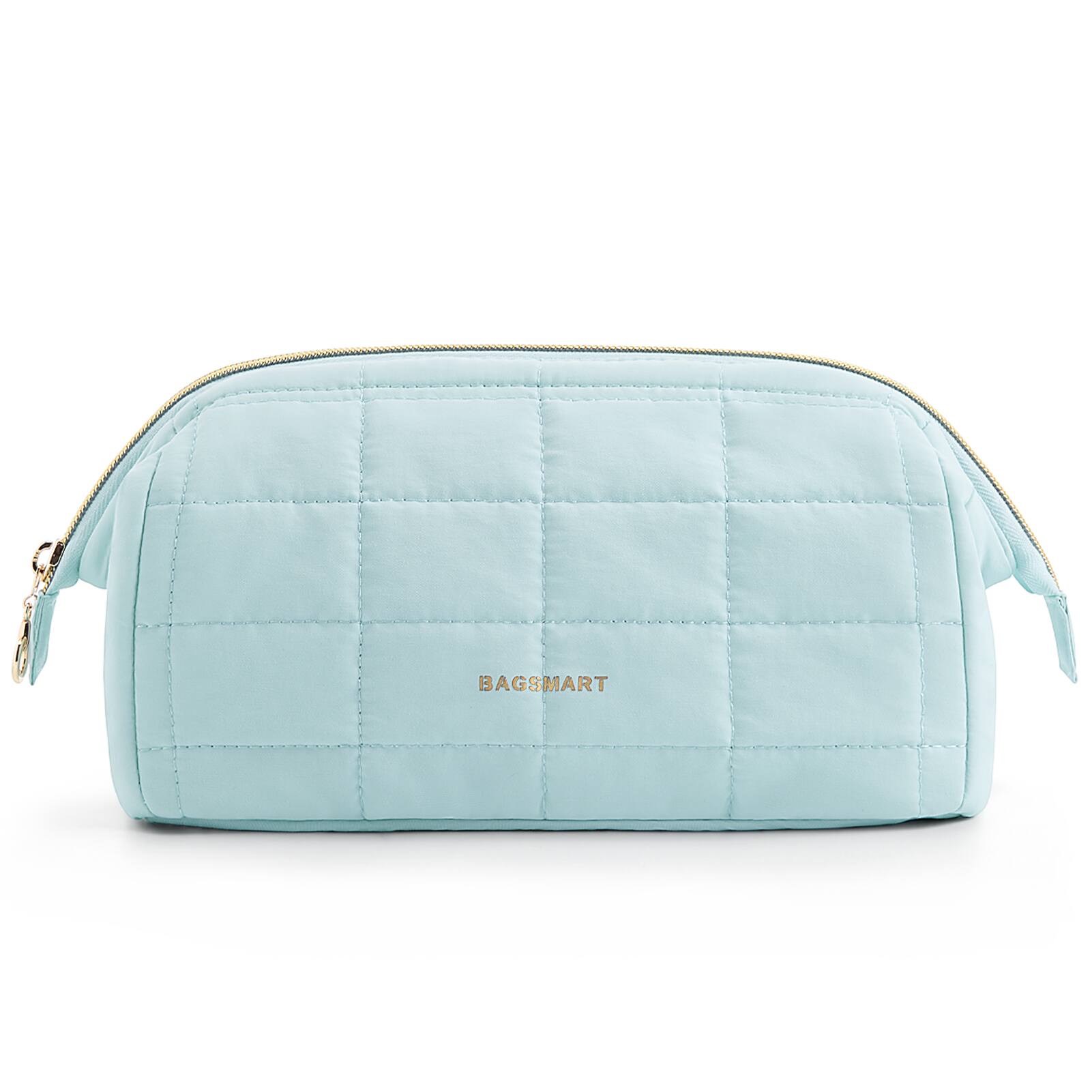 Bagsmart - Wide-open Makeup Bag Cosmetic Pouch Organizer Travel Toiletry Bag Essentials Accessories for Women Girls - Light Blue