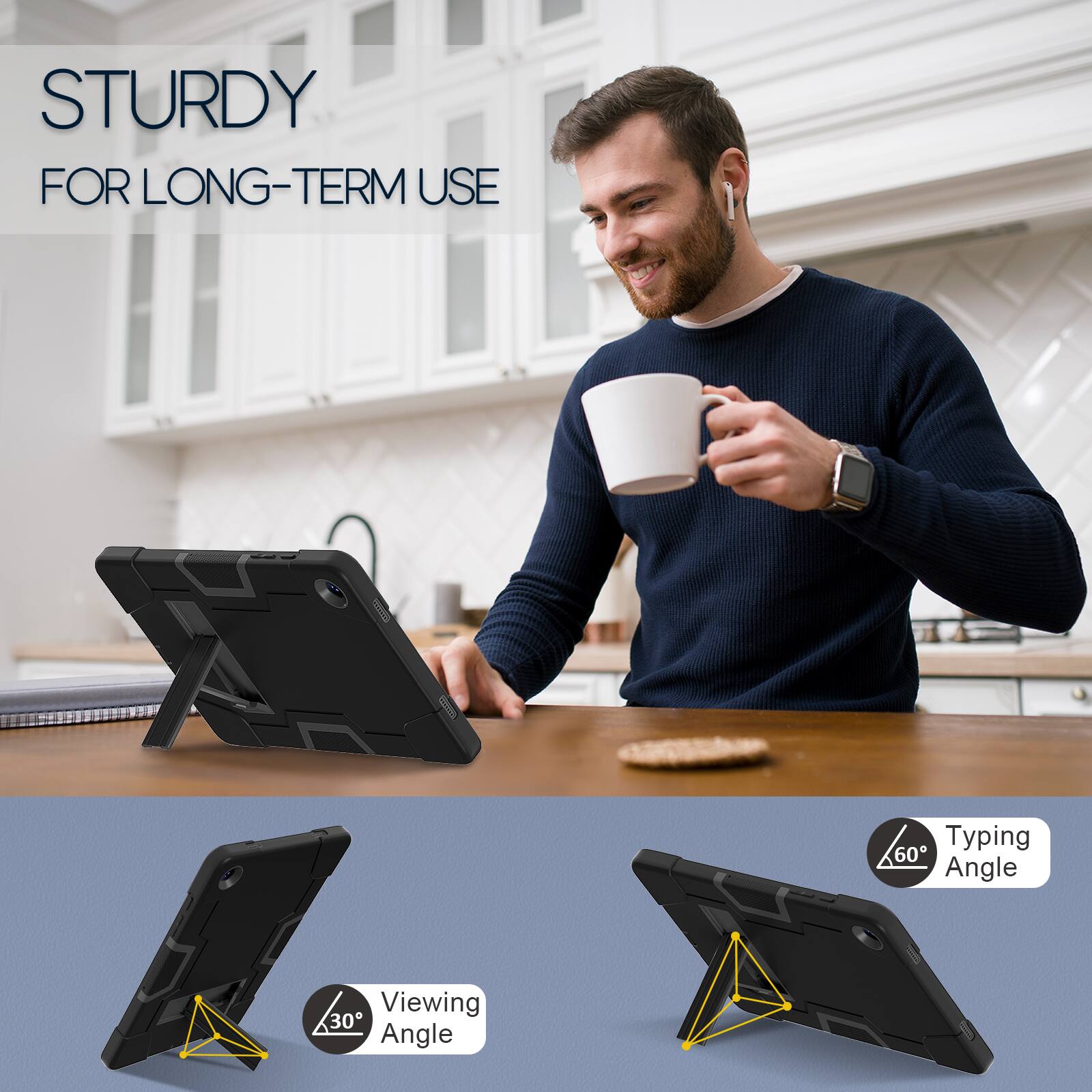 STURDY FOR LONG-TERM USE

60° Typing Angle

30° Viewing Angle