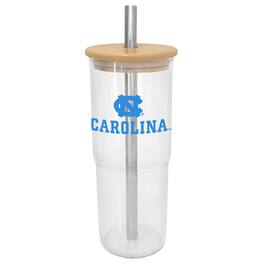 Logo Brands - North Carolina Tar Heels 24oz. Glass Tumbler - Multicolor
