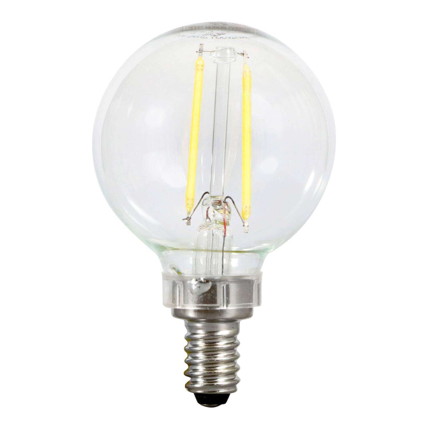 Angle. Sylvania - Sylvania Natural G16.5 E12 (Candelabra) LED Bulb Soft White 40 Watt Equivalence 2 pk.