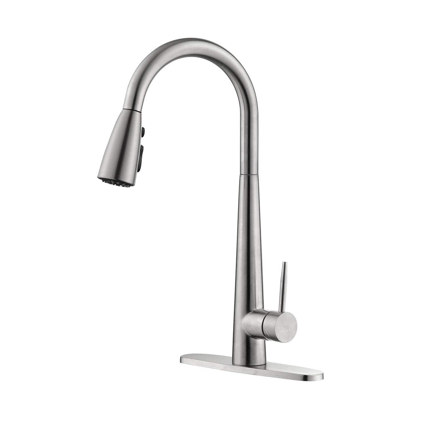 Single Handle Stainless Steel Kitchen Sink Faucet with Pull Down Sprayer
