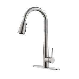 Single Handle Stainless Steel Kitchen Sink Faucet with Pull Down Sprayer