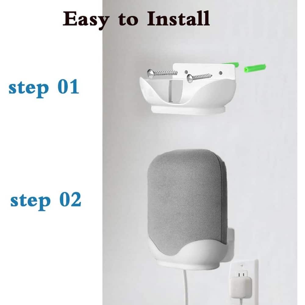 RTMB - 2-Pack Wall Mount for Google Nest Audio, Built-In Cord Management, White