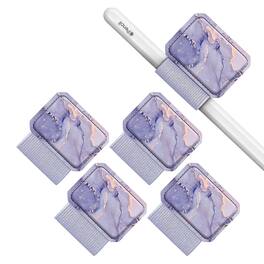 Kitcheniva - Elastic Adhesive Sleeve Pen Loop Holder For Apple Pencil And Stylus Pens Pack Of 4 - Lilac Marble