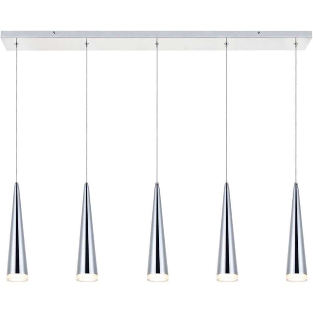 Alt View 2. Elegant Lighting - Fantasia 5 Light Chrome Led Pendant - Chrome.