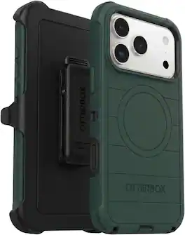 OtterBox - iPhone 18 Pro Max & iPhone 17 Pro Max (Only) - Defender Series Case - Holster Clip Included - Snaps on MagSafe - Roasted Cashew Mist (Green & Black)