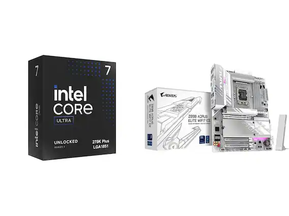 1. LULTRA CORE Intel 7 Intel CORE ULTRA UNLOCKED 270K Plus SERIES 2 LGA1851
2. Je : ELITE DG8Z WIFI7 ZUROA ICE i D AORUS OIR Z898 ADRUS ELITE WIFI7 ICE P D UR 1MO-ED
