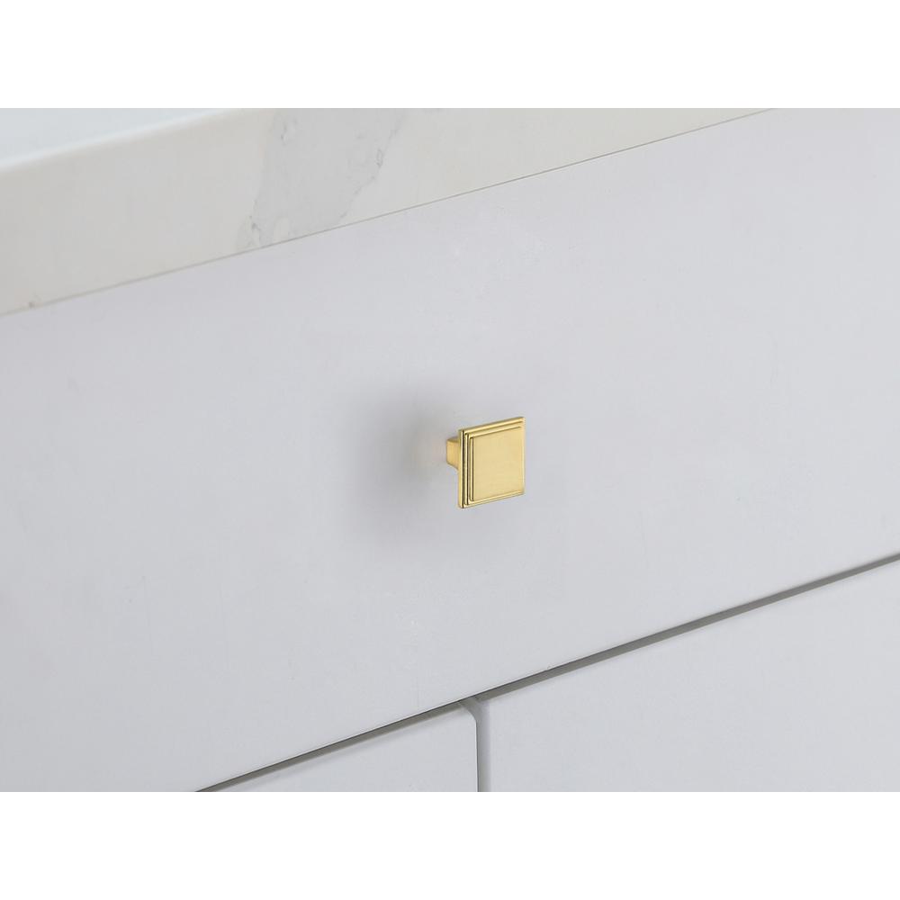 Alt View 1. Elegant Decor - Wilow 1" Brushed Gold Square Knob Multipack (Set of 10) - Brushed Gold.