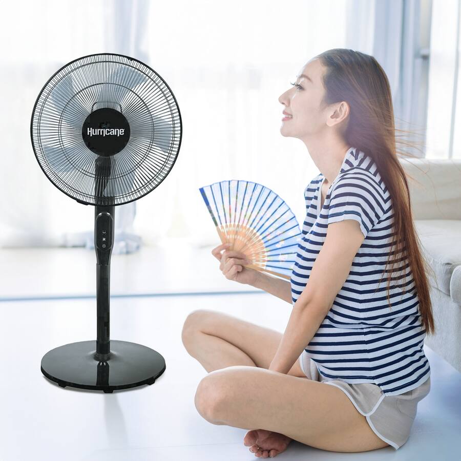 Adjustable Standing Fans Hurricane 16 Inch Energy Efficient Adjustable Standing Fan w/12 Speed ...