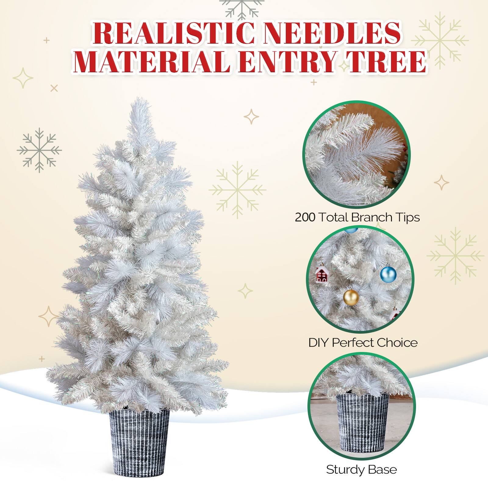 REALISTIC NEEDLES MATERIAL ENTRY TREE

- 200 Total Branch Tips
- DIY Perfect Choice
- Sturdy Base