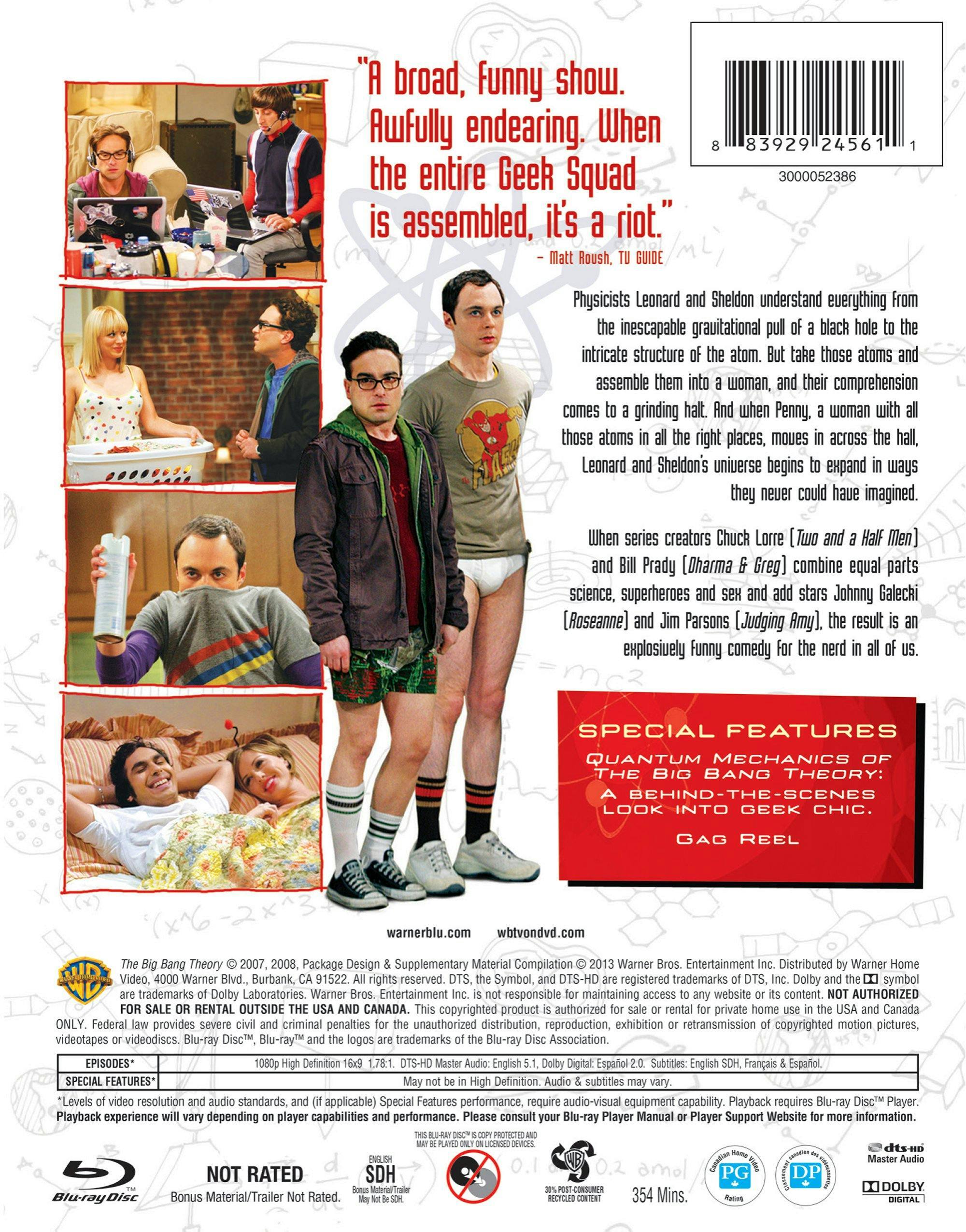 Back. Big Bang Theory: The Complete First Season [Blu-ray].