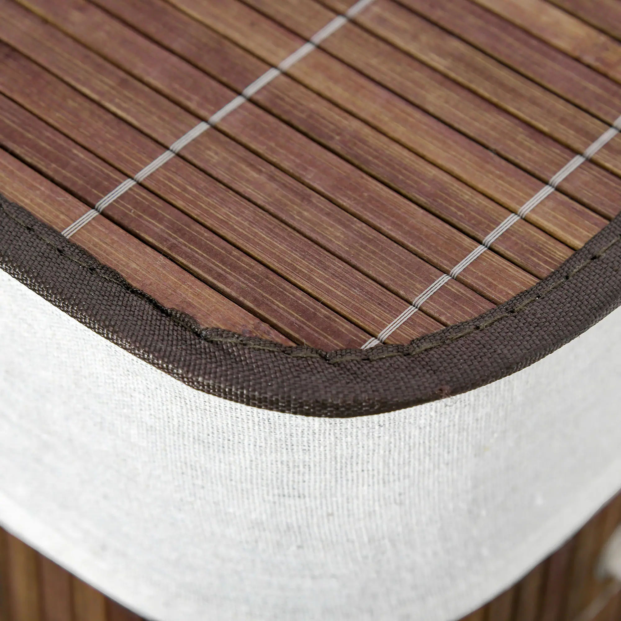 Alt View 9. Homcom - Laundry Hamper with Lid, Bamboo Foldable Laundry Basket 2 Section with 2 Removable Bags, 2 x 13.2 Gallons (50L) - Brown.