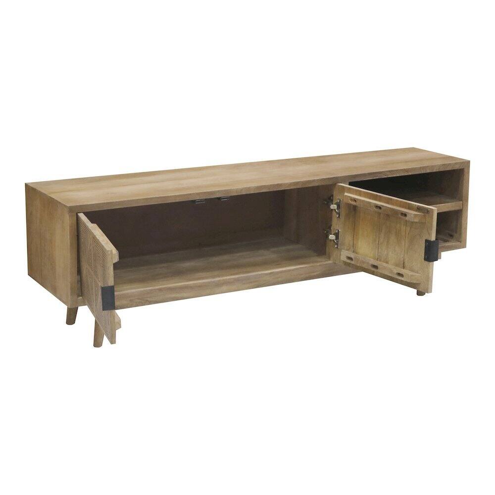 Alt View 4. Starlight Canyon Home - Brown Wood TV Console – Entertainment Center of 56 Inch Wide for Living Room - Gray.