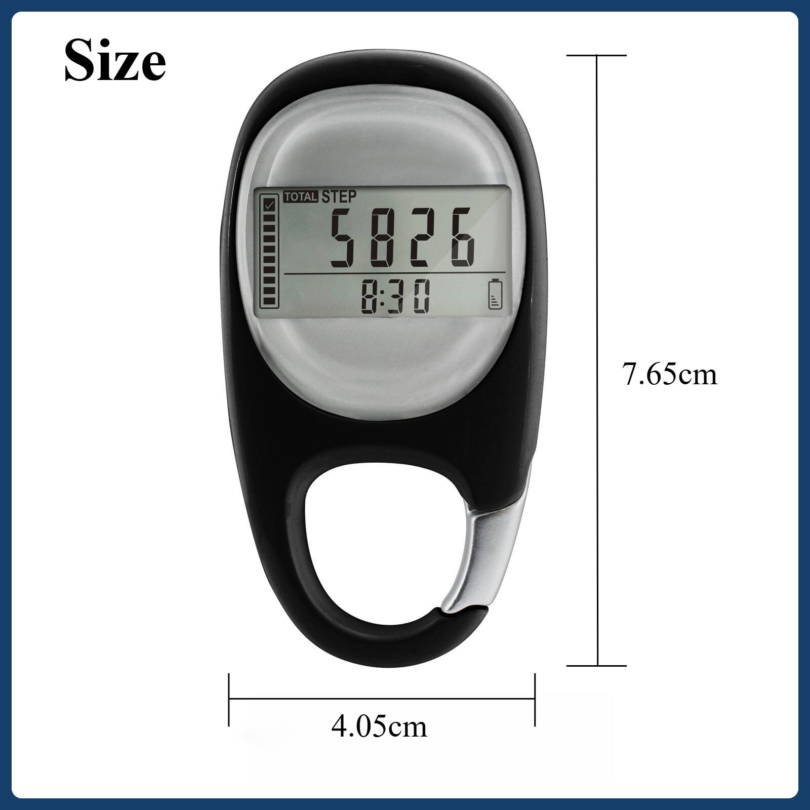 Size  
TOTAL STEP 5826  
0:30  
7.65cm  
4.05cm