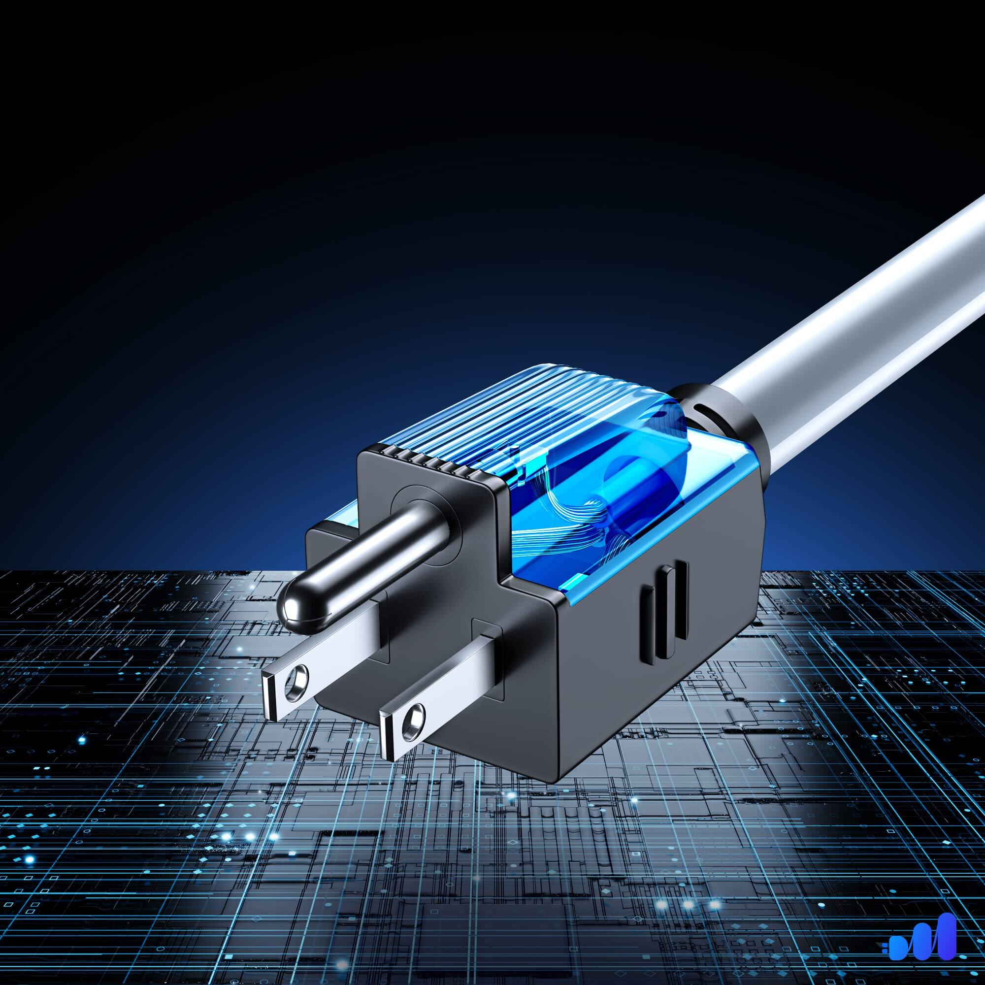 Alt View 3. Maximm - Extension Cord 10 ft, SJTW Extension Cord with Multiple Outlets, 16 Gauge ETL Listed - Black, White and Gray.