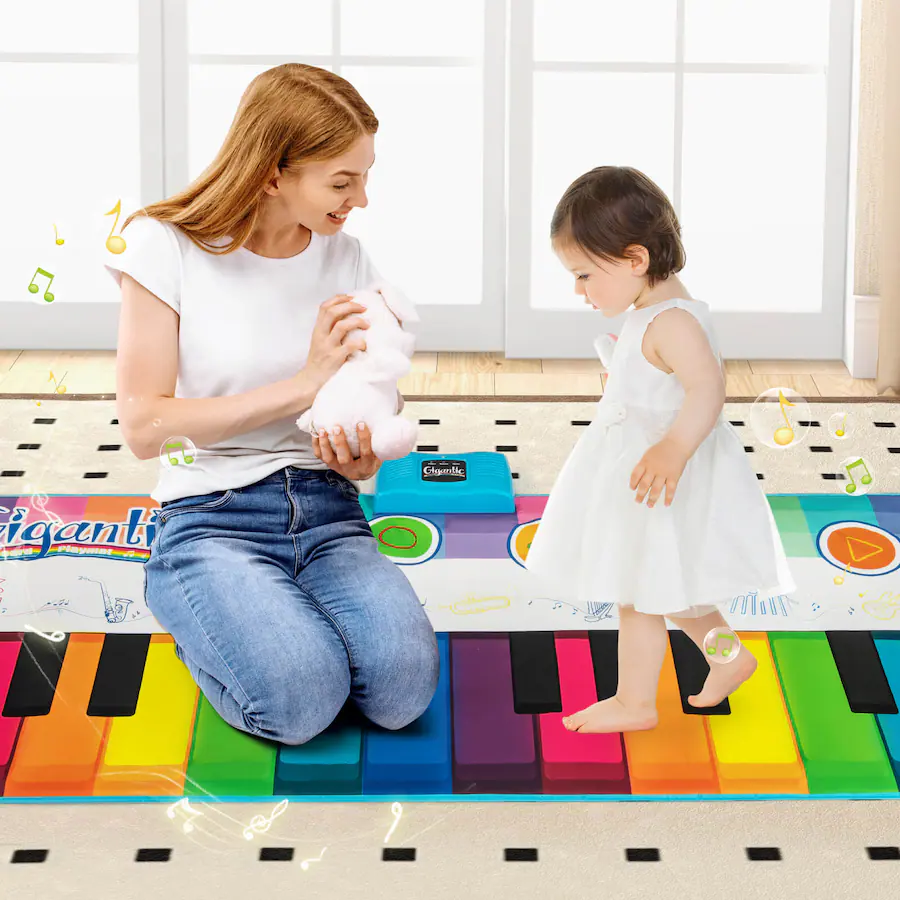 Play22 Giant 6ft Floor Piano Mat For Kids | 24 Key Musical Playmat With 8 Instruments