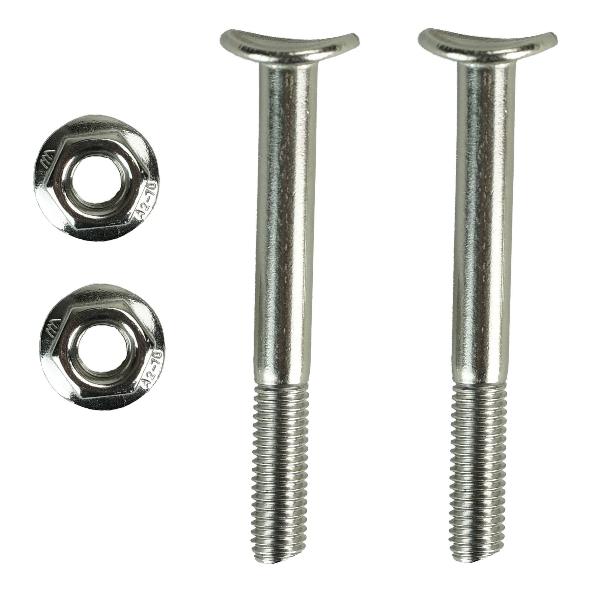 Pool Central - 3" Convex Screw and Nut for Swimming Pool Handrails - Set of 2 - Silver
