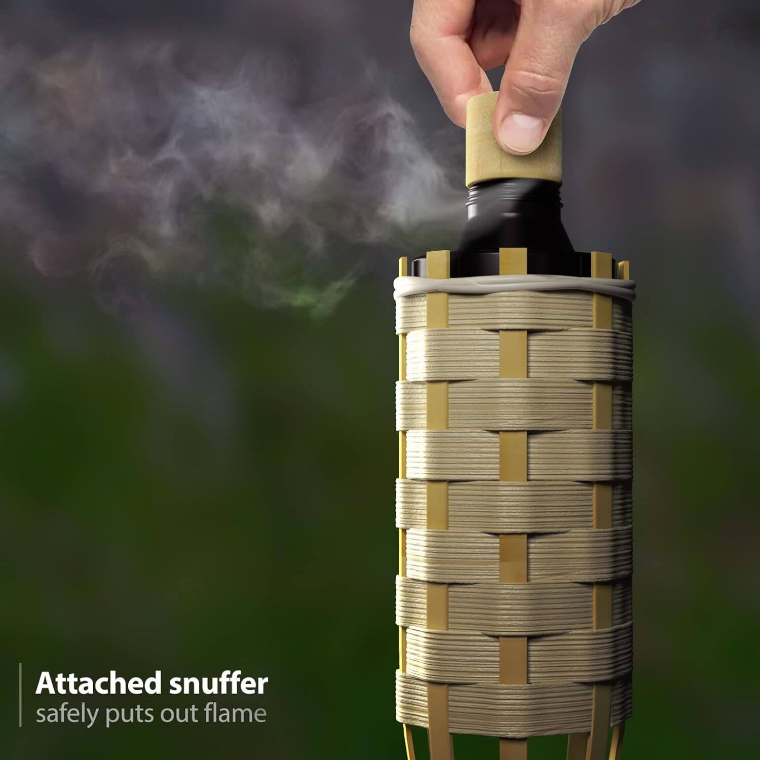 Attached snuffer safely puts out flame