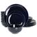 Front. Elama - Elama Luna 18 Piece Porcelain Dinnerware Set in Dark Blue - Dark Blue.