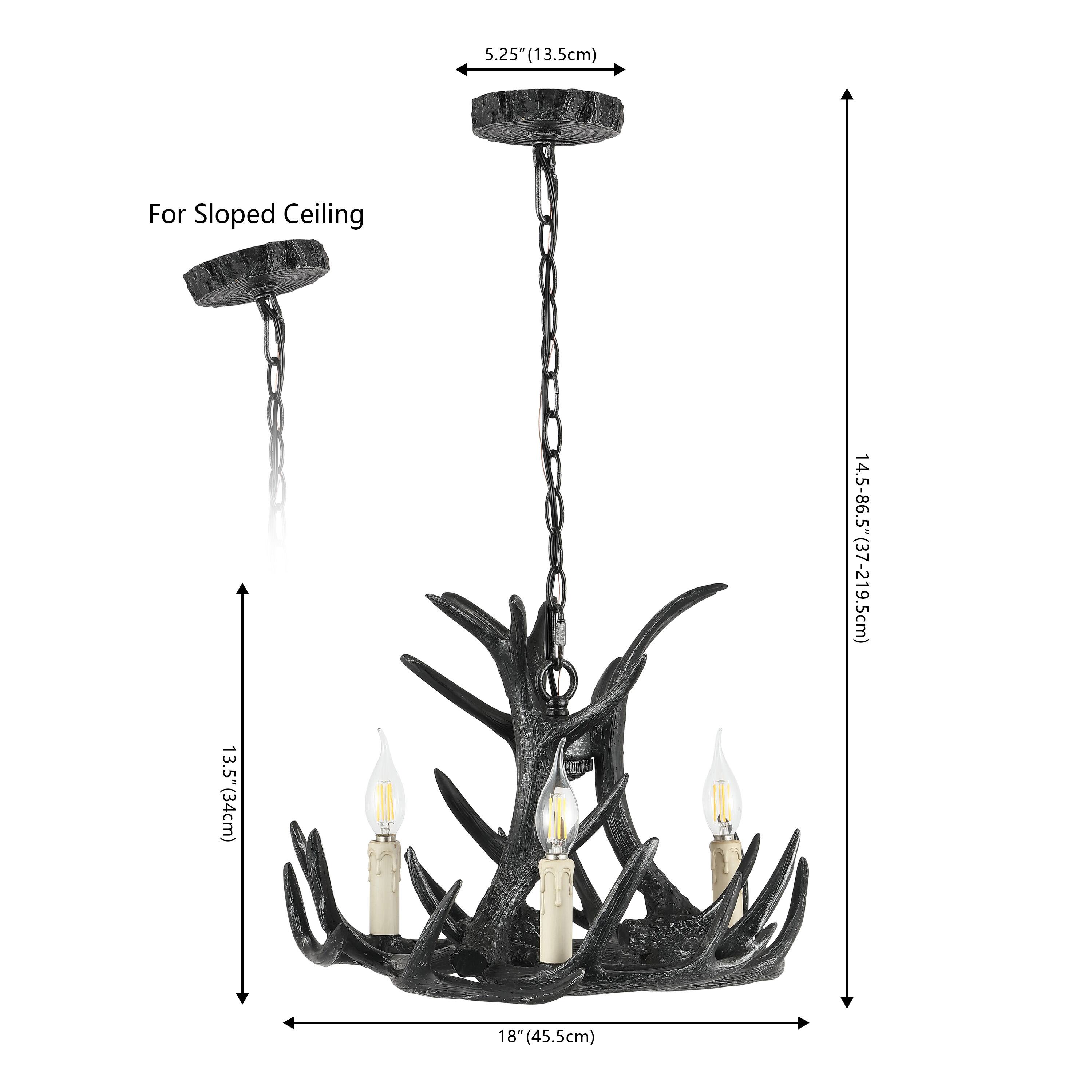 5.25" (13.5cm) For Sloped Ceiling  
13.5" (34cm)  
14.5-86.5" (37-219.5cm)  
18" (45.5cm)