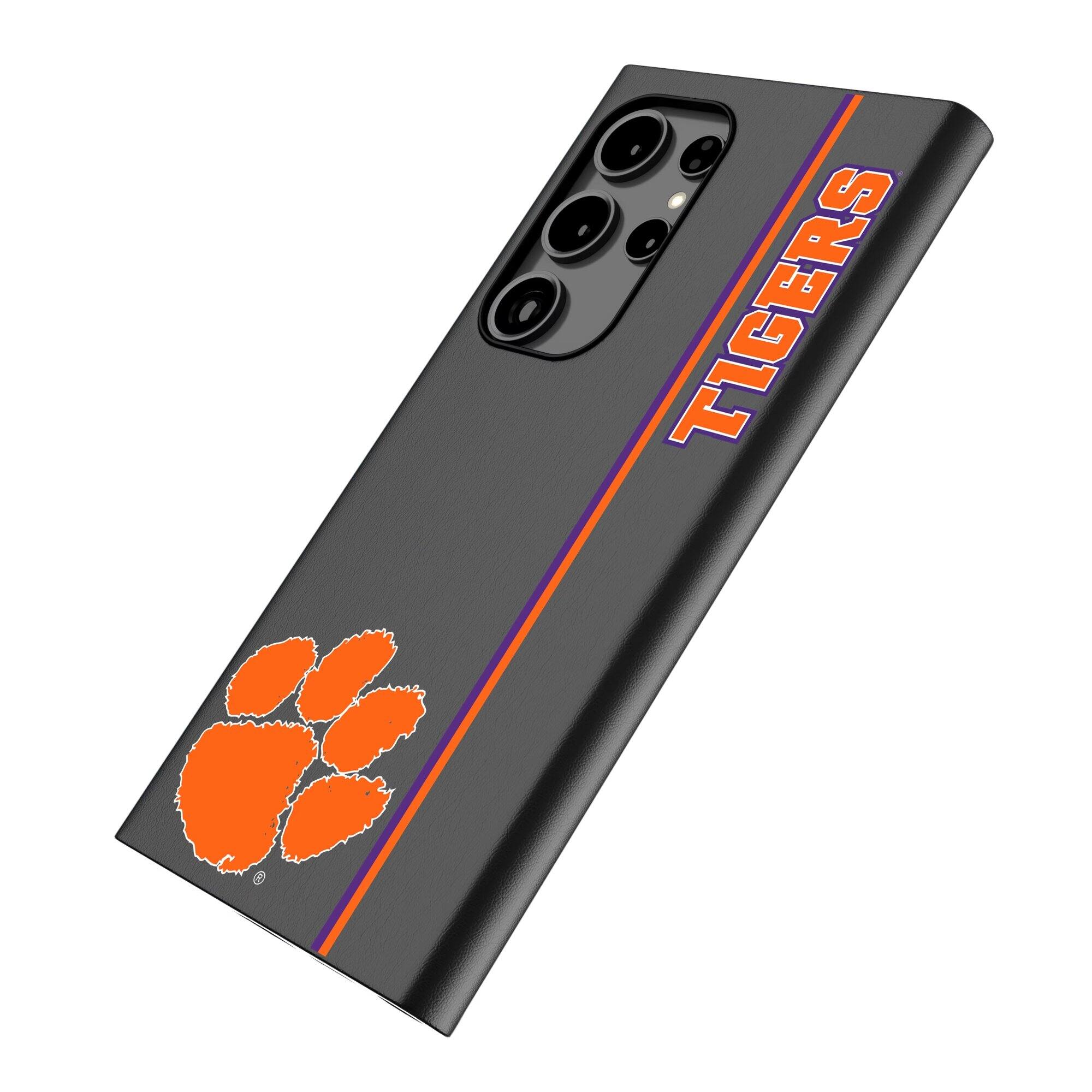 Alt View 1. Keyscaper - Clemson Tigers Galaxy Magnetic Bump Case - S25 Plus - Black.