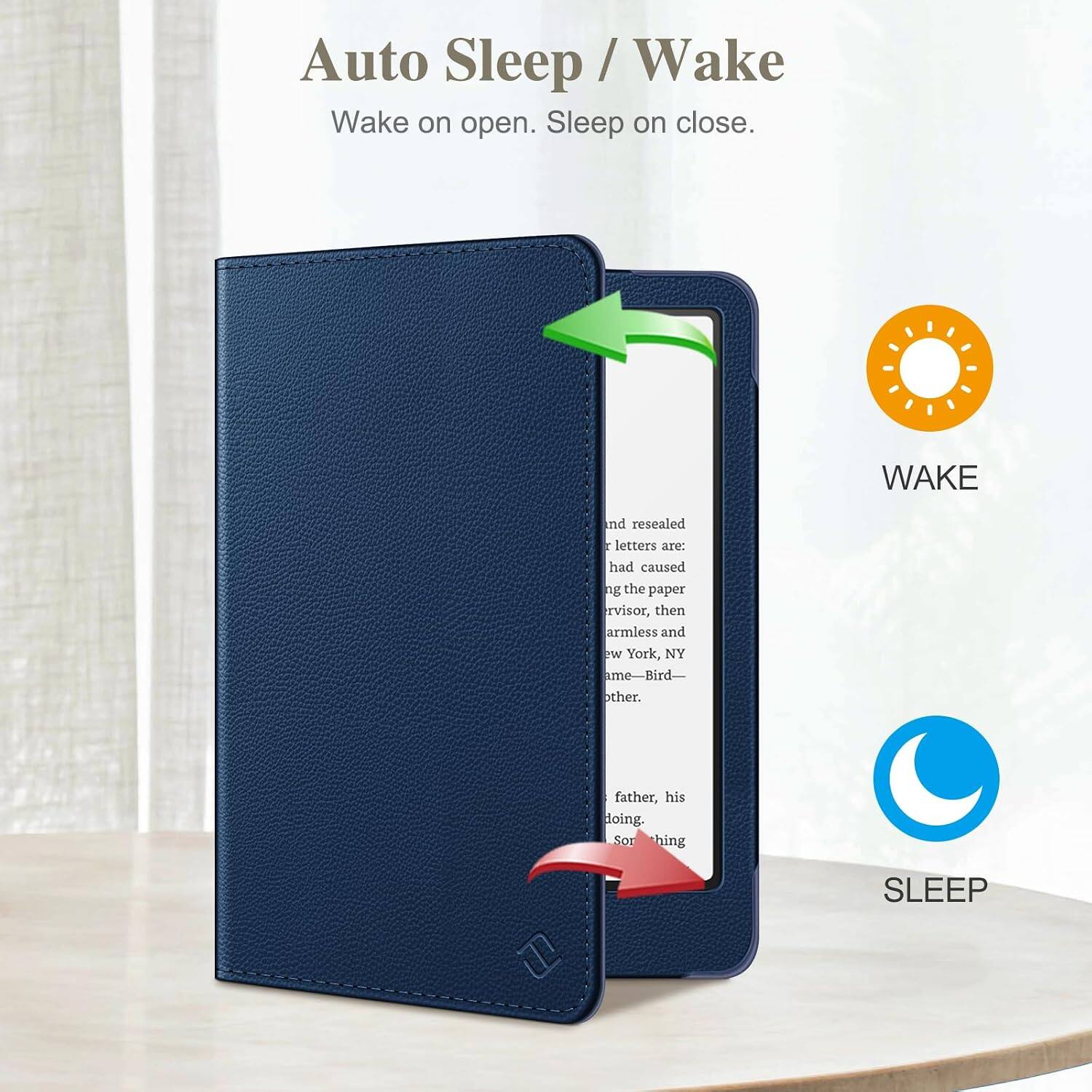 Auto Sleep/Wake  
Wake on open. Sleep on close.

WAKE

and resealed letters are: had caused the paper rvisor, then armless and ew York, NY ame Bird- other.

father, his doing. Sor hing

SLEEP