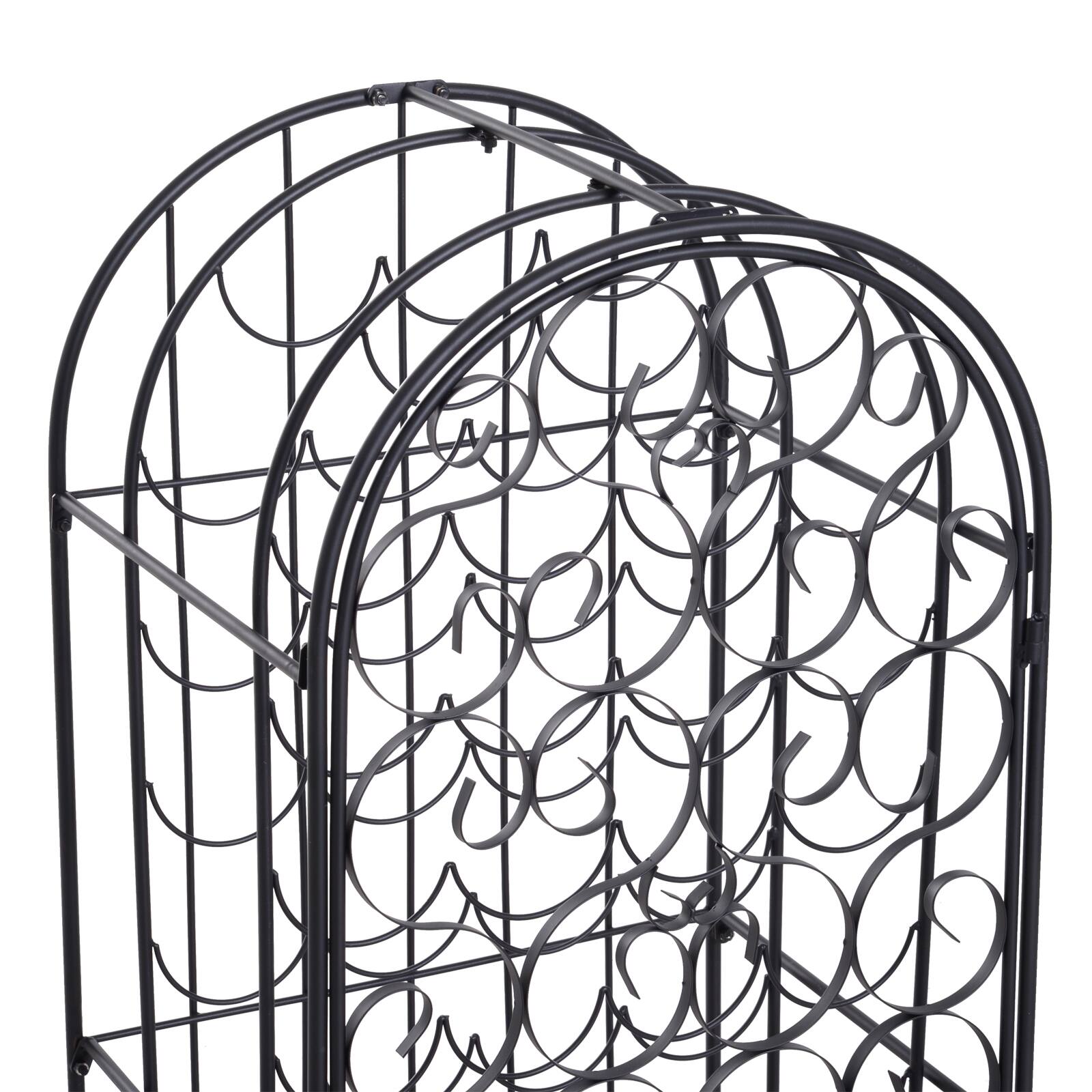 Alt View 3. Homcom - 35 Bottle Wrought Iron Wine Rack Cabinet with Lock.