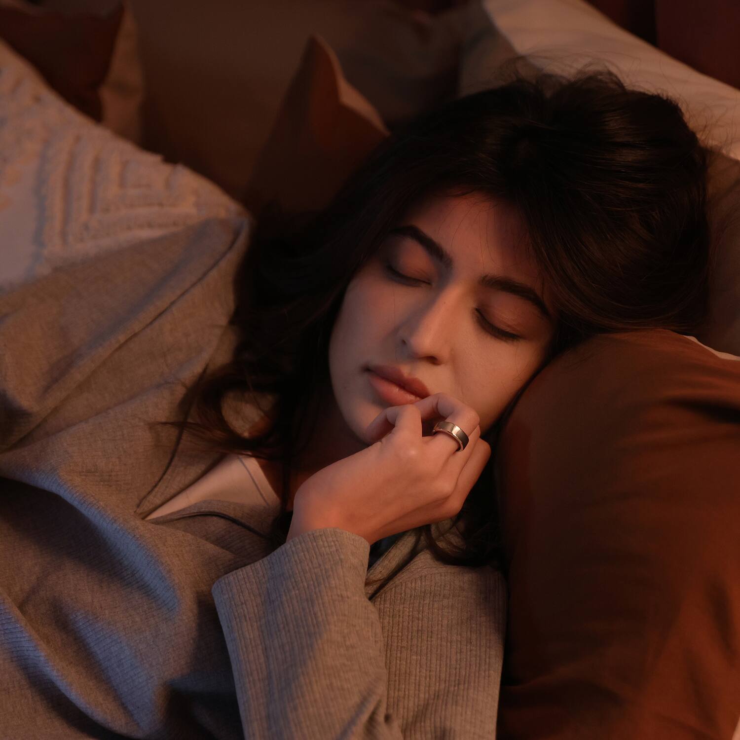 Back. RINGCONN - Gen 2 Air Ultra-Thin Smart Ring with Health Tracking, AI for Proactive Wellness, Size 10 - Dune Gold.