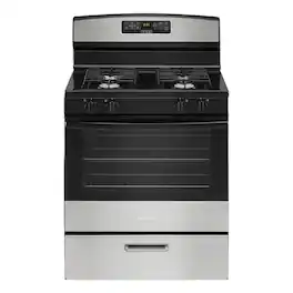 Amana - 5.1 Cu. Ft. Freestanding Gas Range with Bake Assist Temps - Stainless Steel