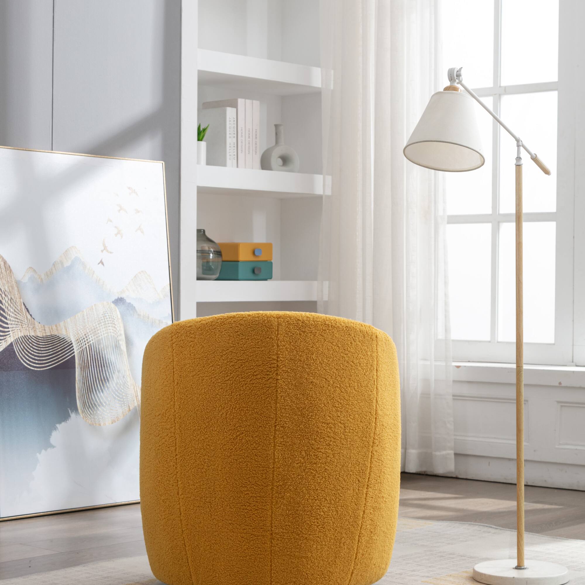 The text on the image is not clearly visible or legible. It appears to be part of a painting or artwork on the wall, but the details are not discernible. If you have specific text you need help with, please provide it.