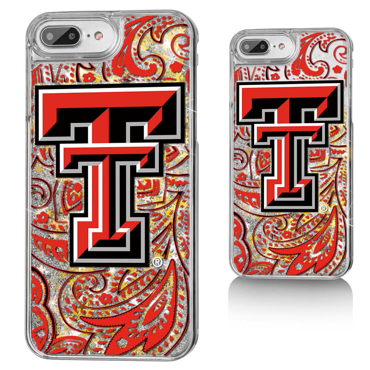 Keyscaper - NCAA - Texas Tech Red Raiders iPhone Glitter Paisley Design Case - 13 - Multicolor