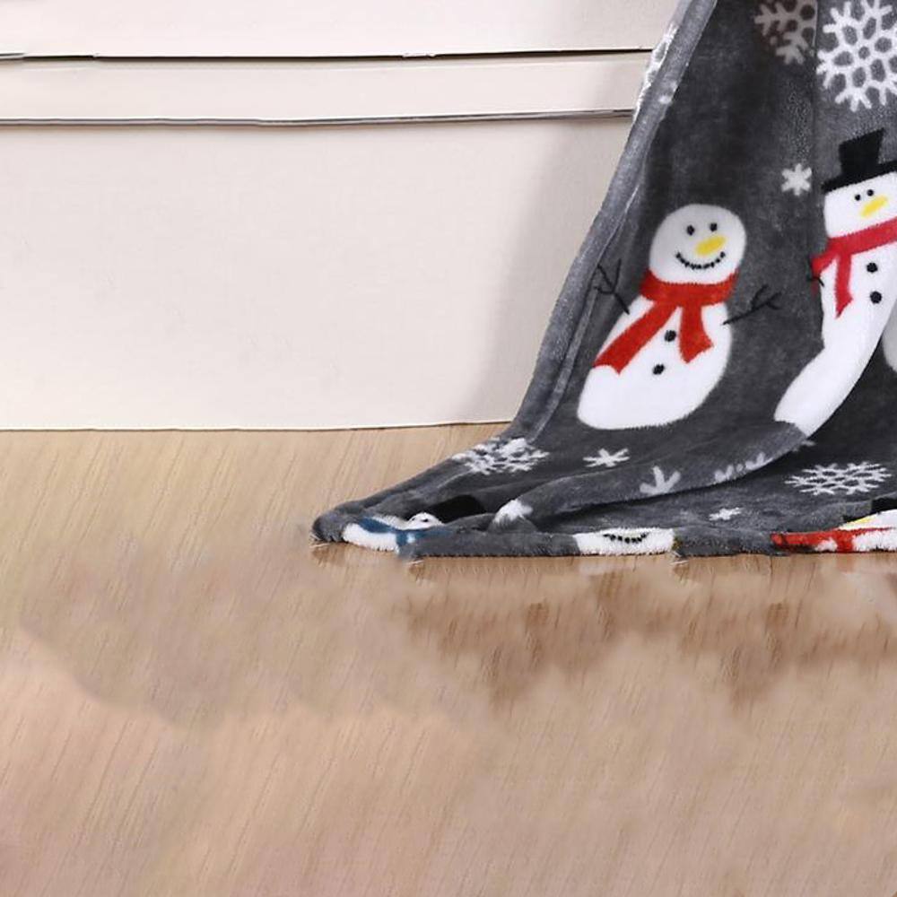 Alt View 1. Noble House - Plazatex MicroPlush Gray Printed Holiday Throw Blanket - 50x60", Multi - Multi.