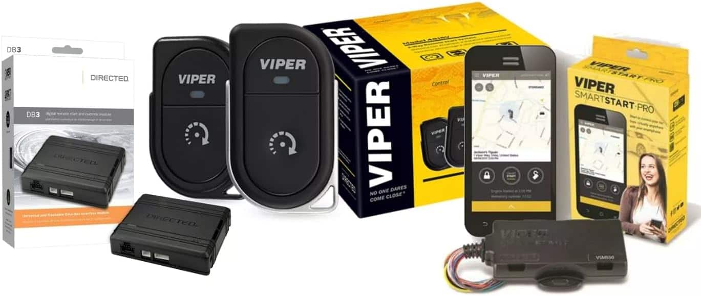 Viper - 4816V 2 Way LED Remote Start System Bundled with + (1) DB3 Bypass Interface + (1) VSM550 SmartStart Module - Black