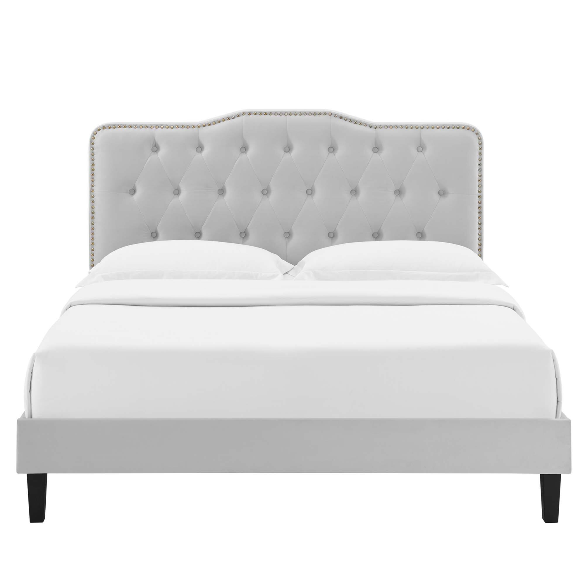 Alt View 9. Modway - Amber Performance Velvet Twin Platform Bed - Gray.