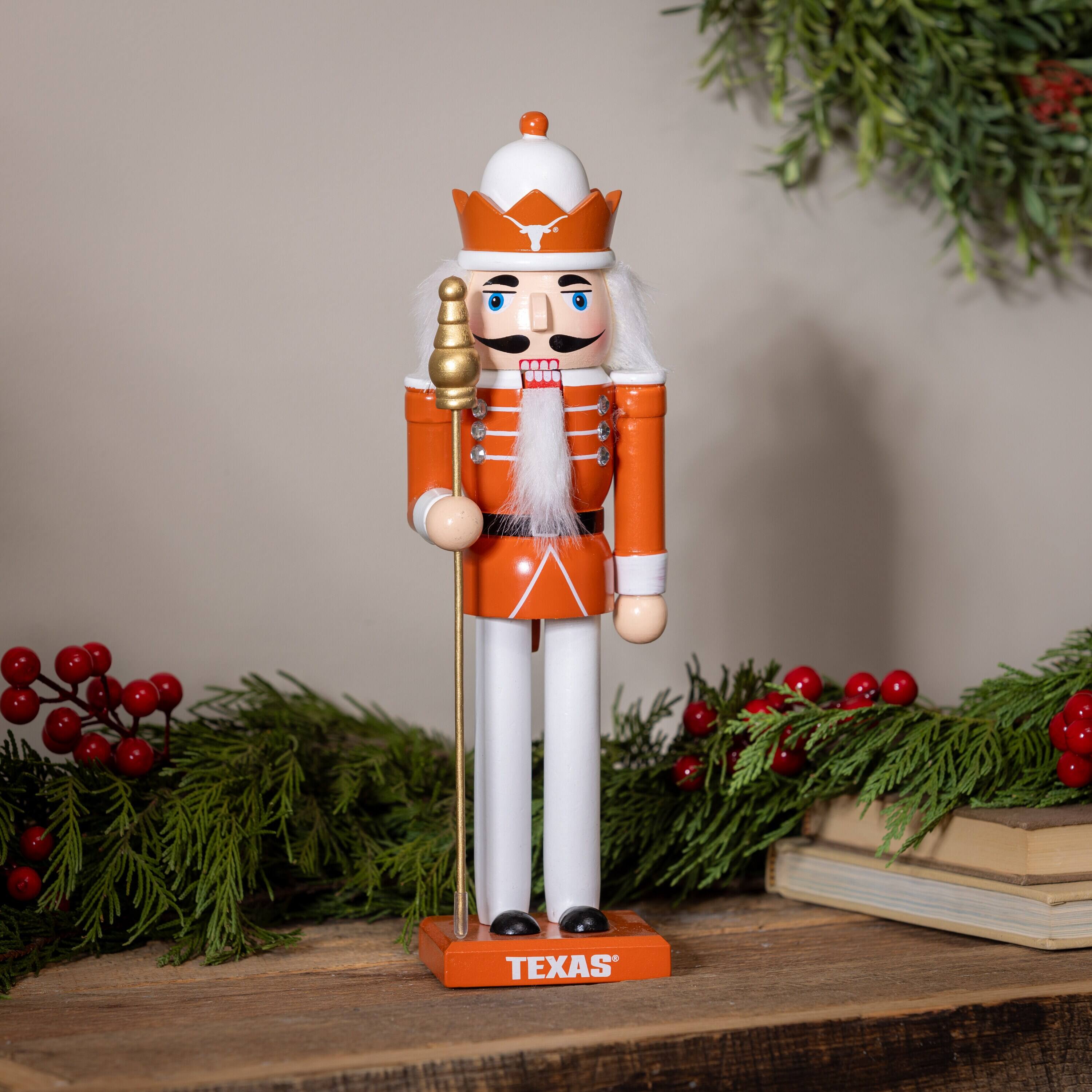 Alt View 2. Evergreen Enterprises - Texas Longhorns 12" Wooden Nutcracker Statue - Multicolor.