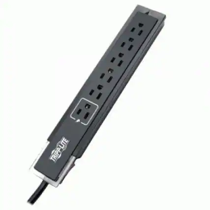 Front. Tripp Lite - Eaton Tripp Lite Series Protect It! 6-Outlet Surge Protector, Right-Angle Plug, Side-Mount Switch, 1440 Joules - Unknown.