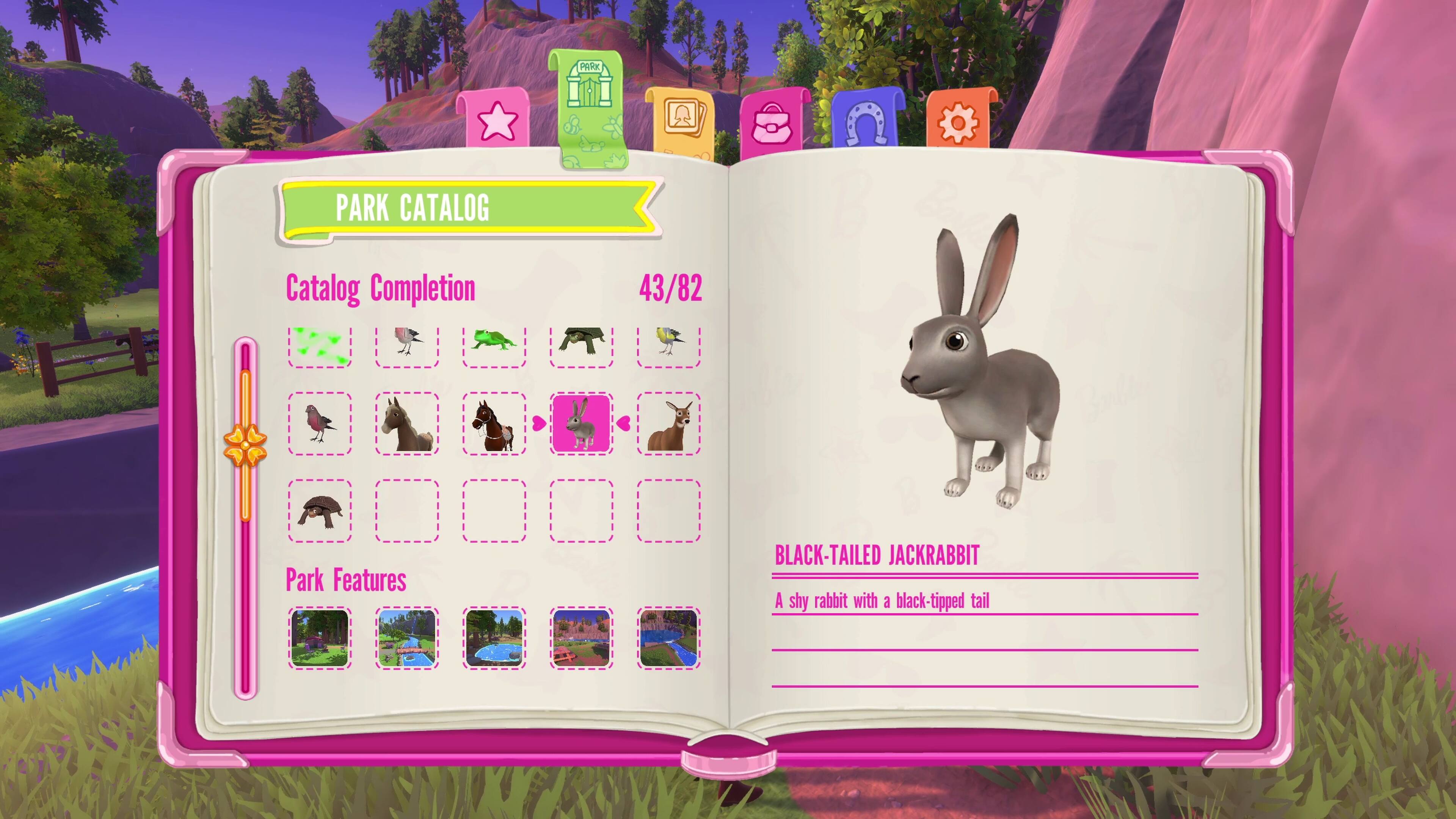 PARK CATALOG
Catalog Completion 43/82
Park Features
BLACK-TAILED JACKRABBIT
A shy rabbit with a black-tipped tail