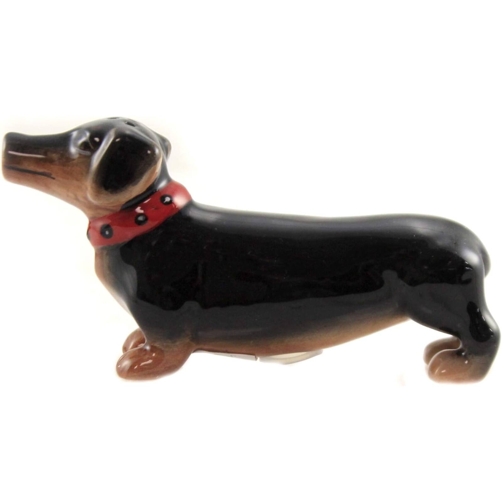 Left. Pacific Trading - Long Love Affair Dachshund Ceramic Magnetic Salt and Pepper Shaker Set - Multicolor.