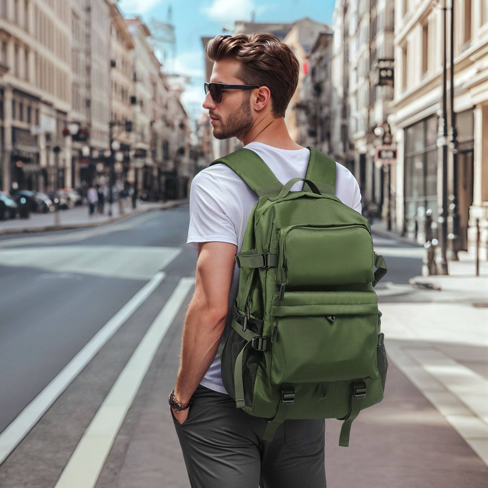 Alt View 1. Unique Bargains - 28L Laptop Backpack, Business for Men, Casual TSA Approved Travel for Women, Water Resistant Daypack - Green.