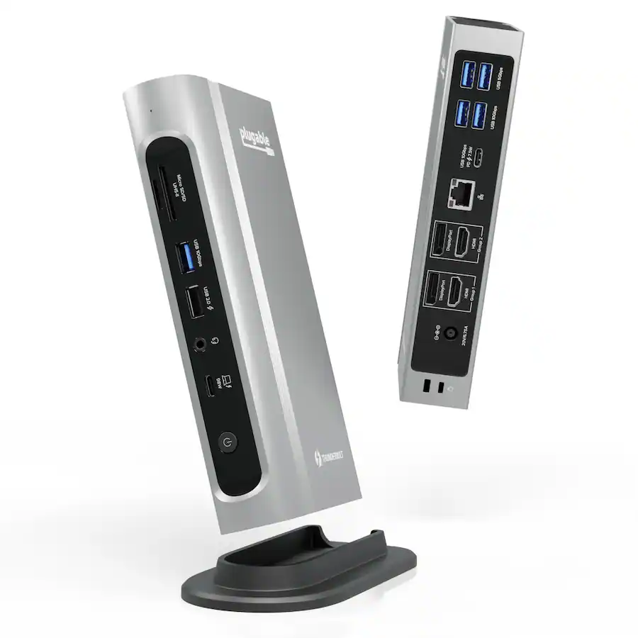 Plugable 16 in 1 Thunderbolt 4 Dock with 100W Charging, 4K Quad Monitor ...