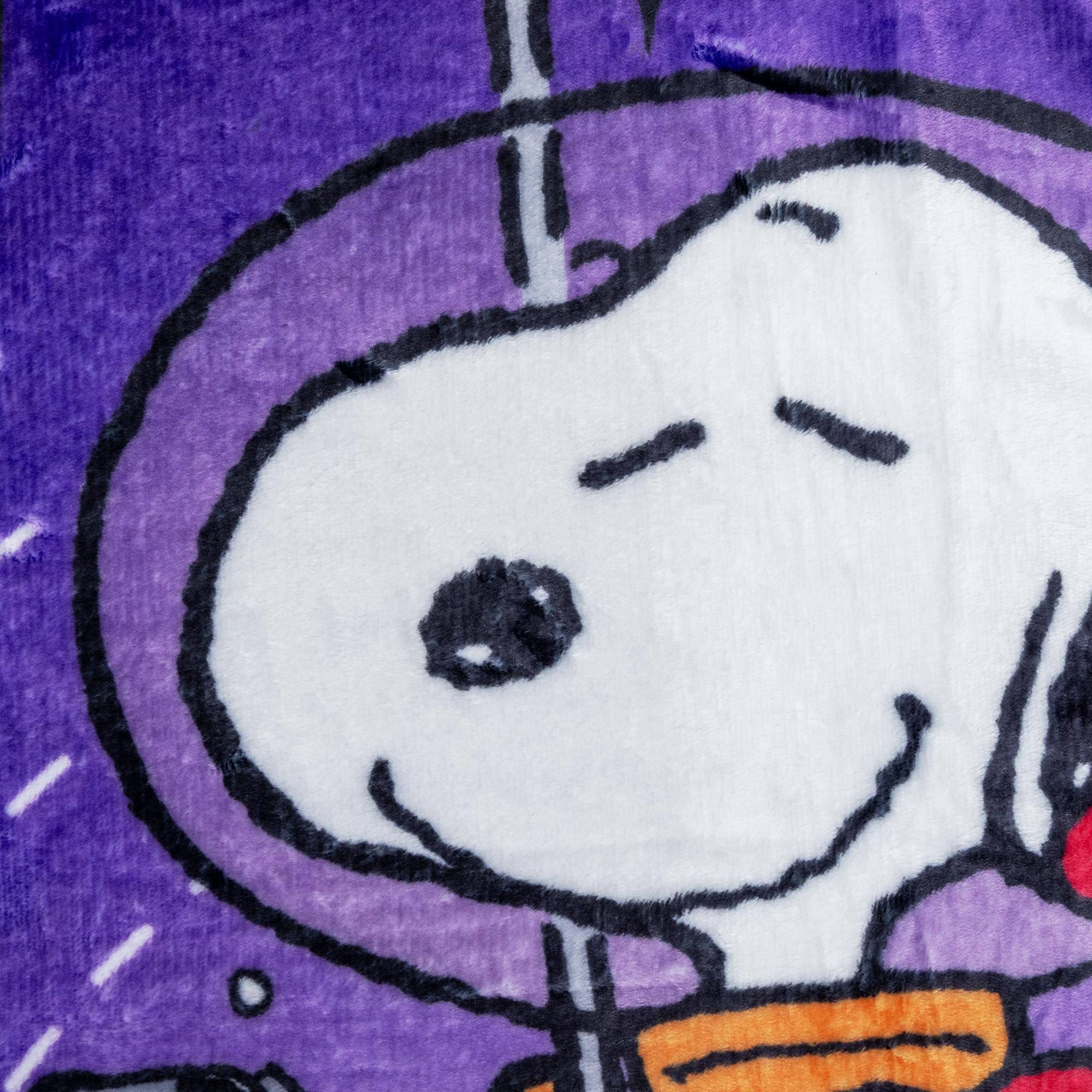 Alt View 1. Silver Buffalo - Peanuts Snoopy "First Beagle On The Moon" Fleece Throw Blanket | 45 x 60 Inches - Purple.