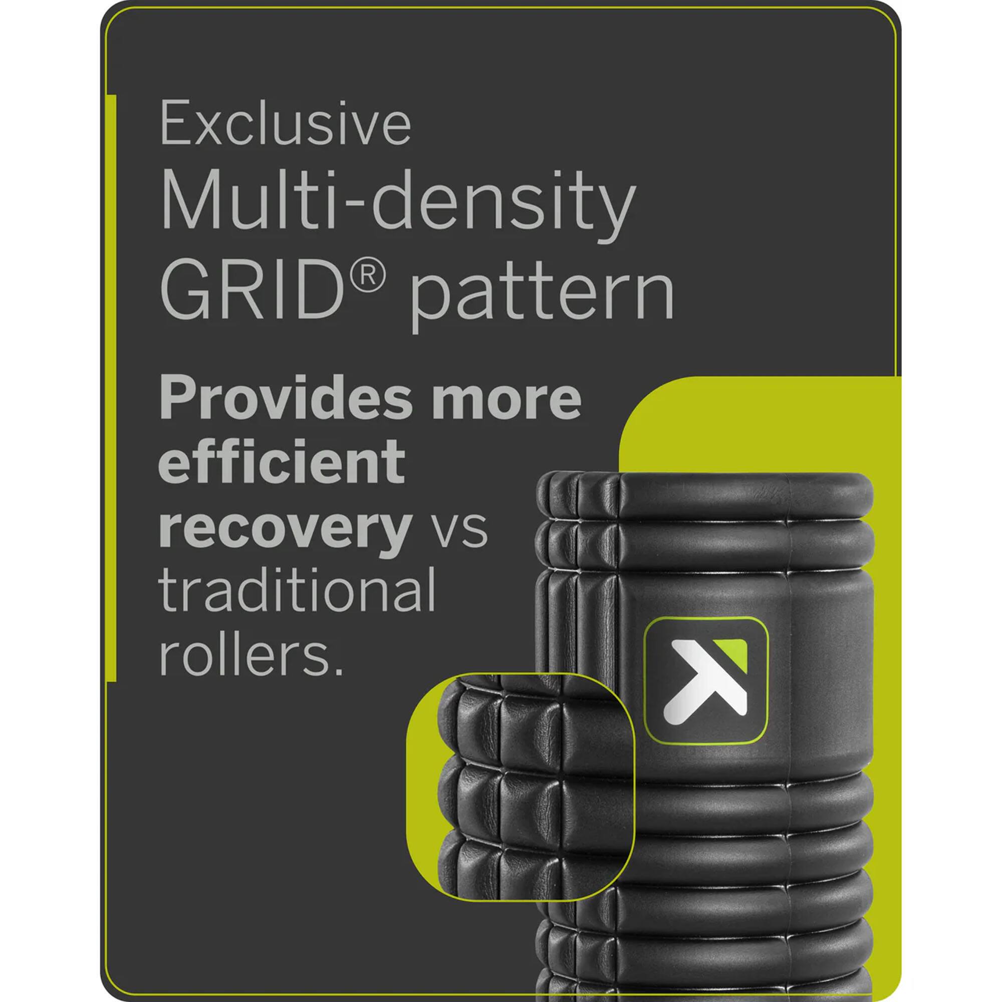 Exclusive Multi-density GRID® pattern  
Provides more efficient recovery vs traditional rollers.