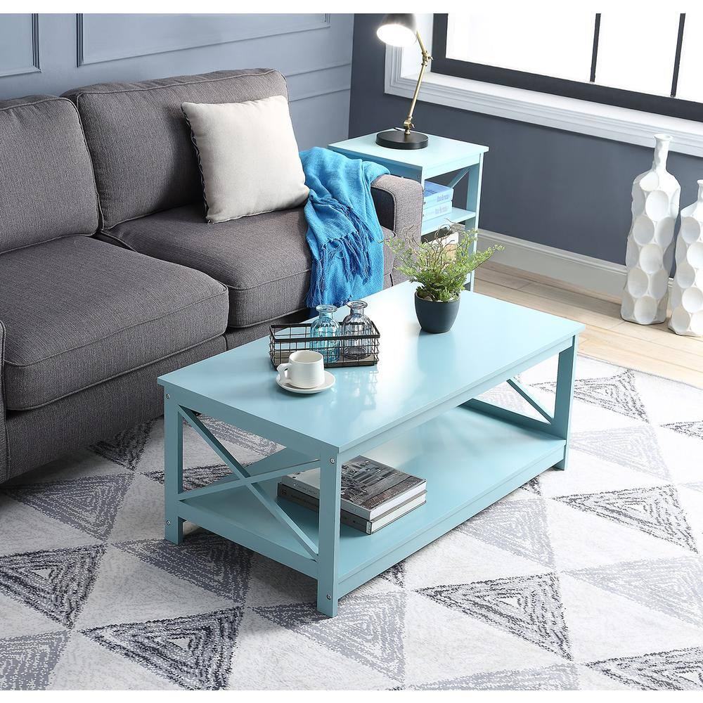 Alt View 2. Convenience Concepts - Oxford Coffee Table - Sea Foam Blue.