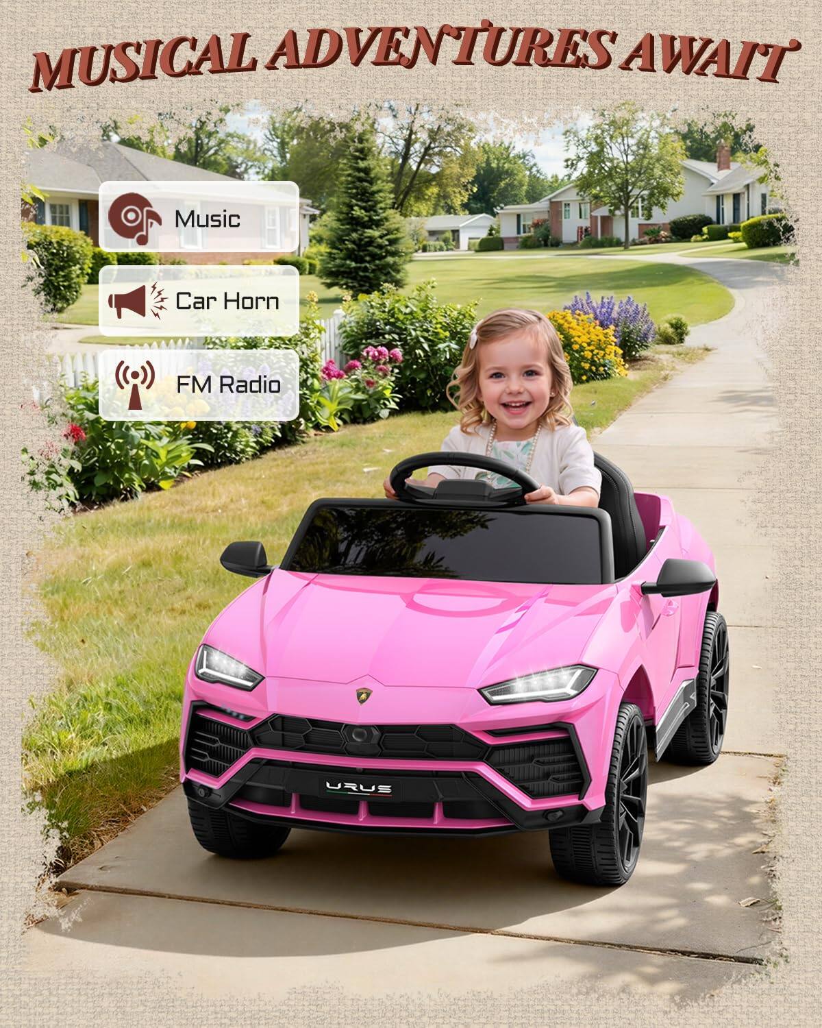 MUSICAL ADVENTURES AWAIT

- Music
- Car Horn
- FM Radio