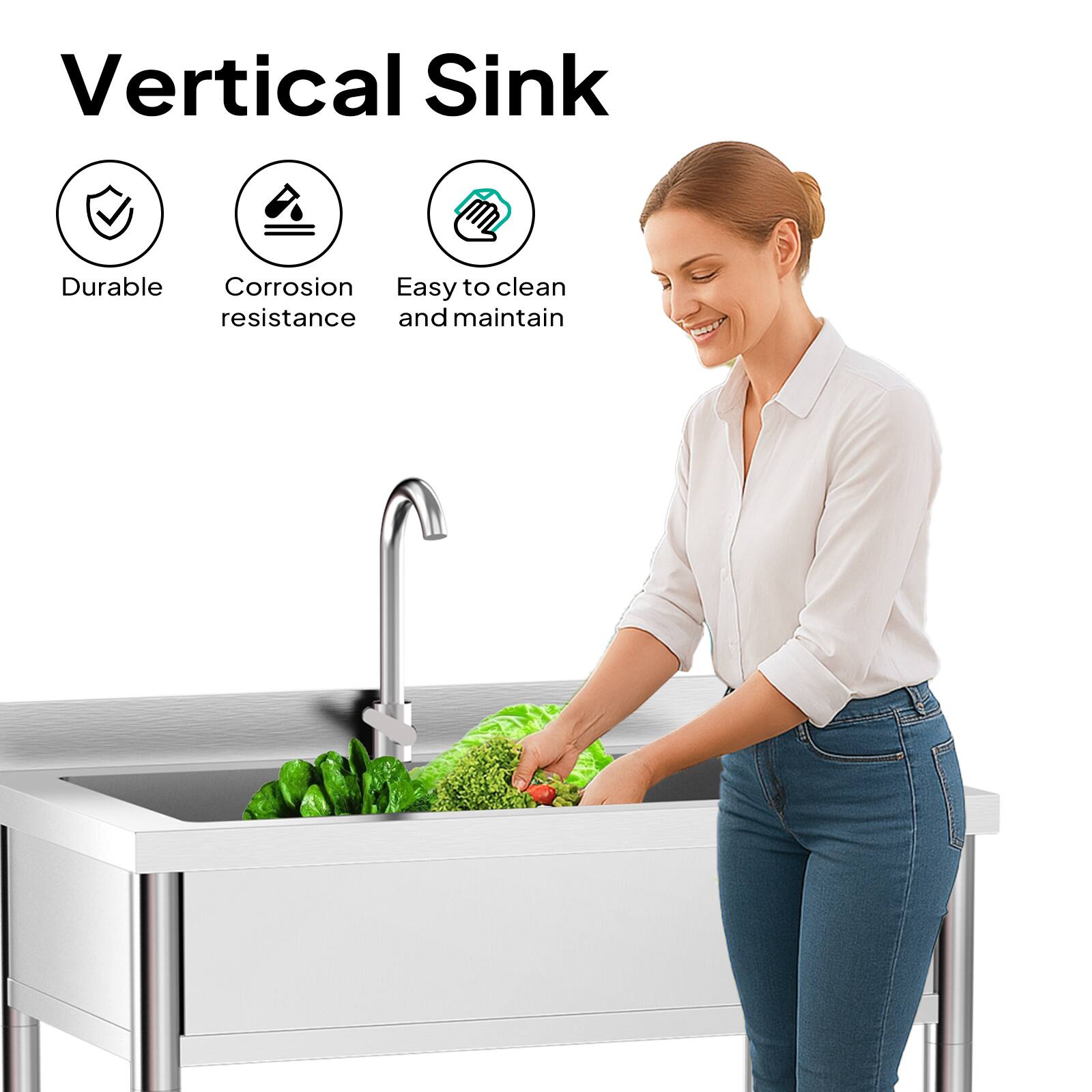Vertical Sink

- Durable
- Corrosion resistance
- Easy to clean and maintain