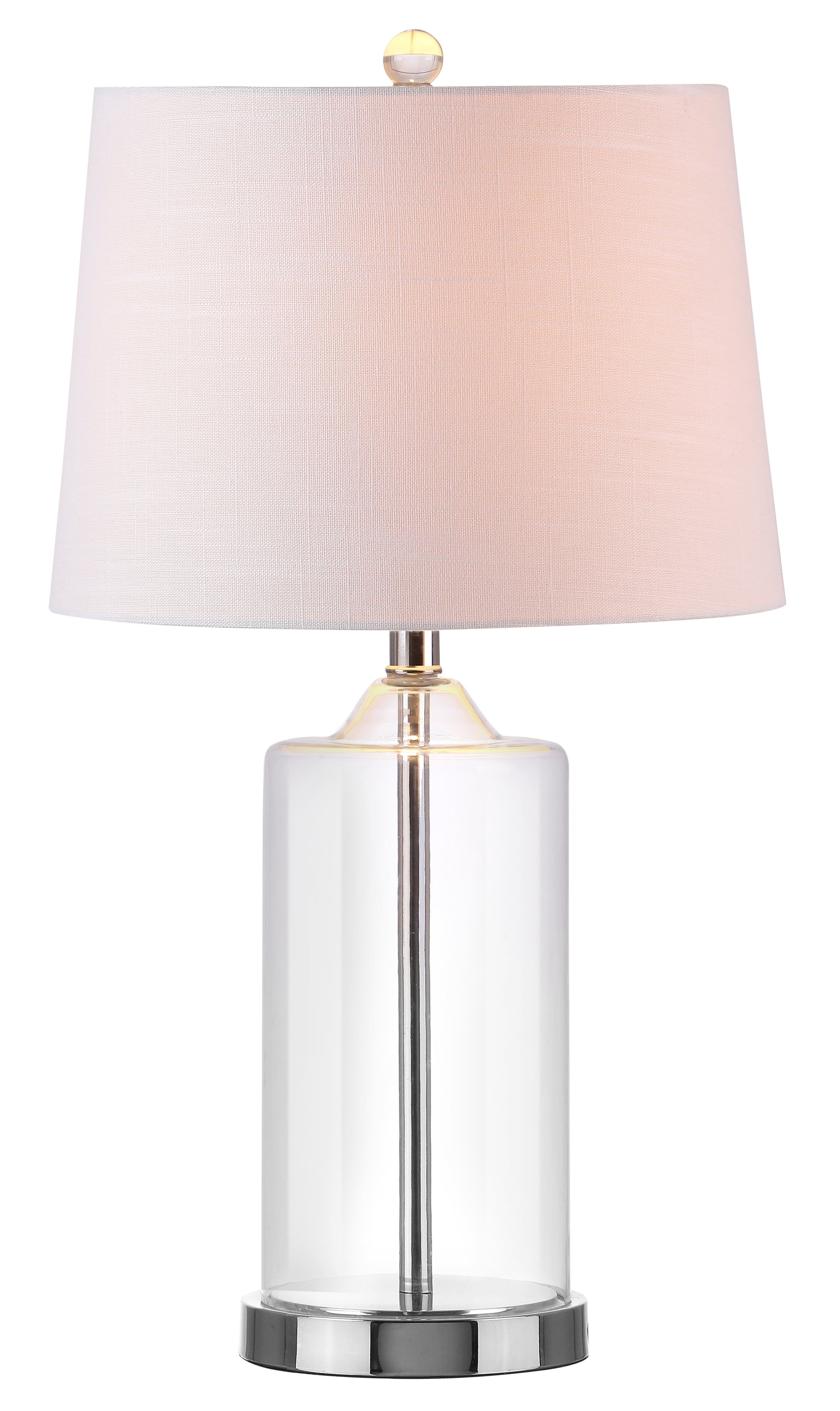 Jonathan Y - Walsh 25" Glass LED Table Lamp - Clear/Chrome