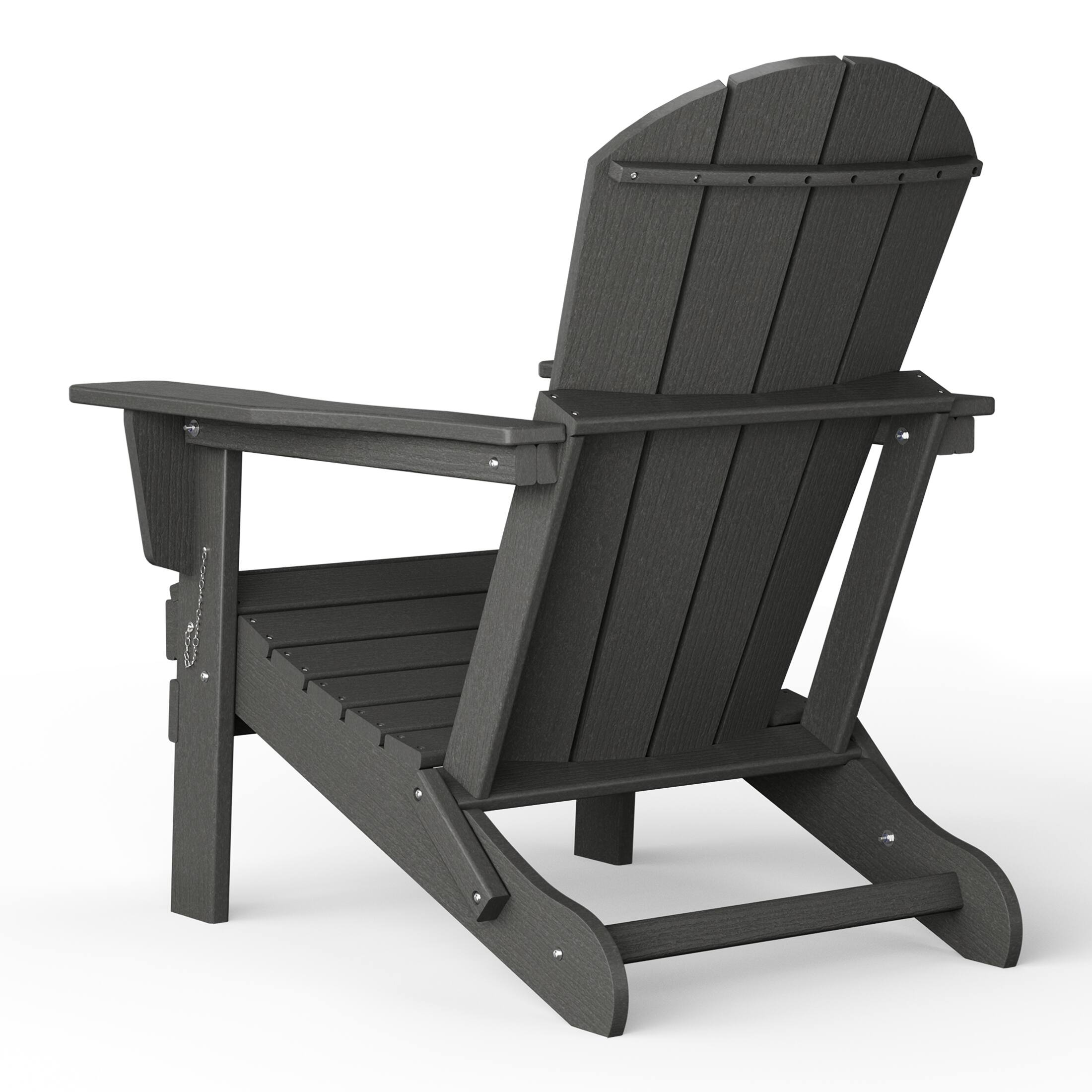 Alt View 2. WestinTrends - WestinTrends Nantucket Outdoor Patio HDPE Resin Adirondack Chair With Cup Holder and Phone Holder - Gray.
