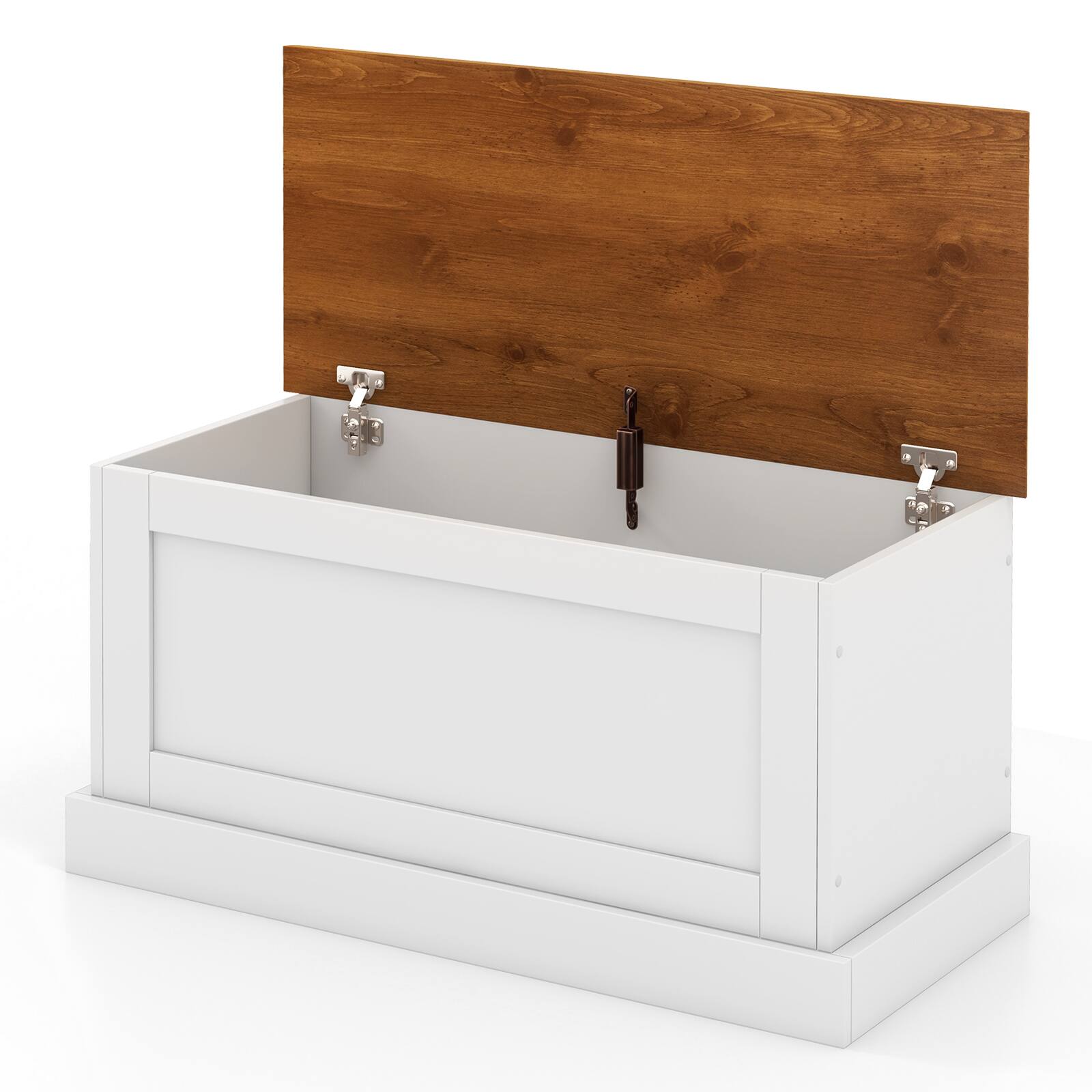 Alt View 7. Ecooso - Large Storage Chest with Safety Metal Hinge - White + Natural.