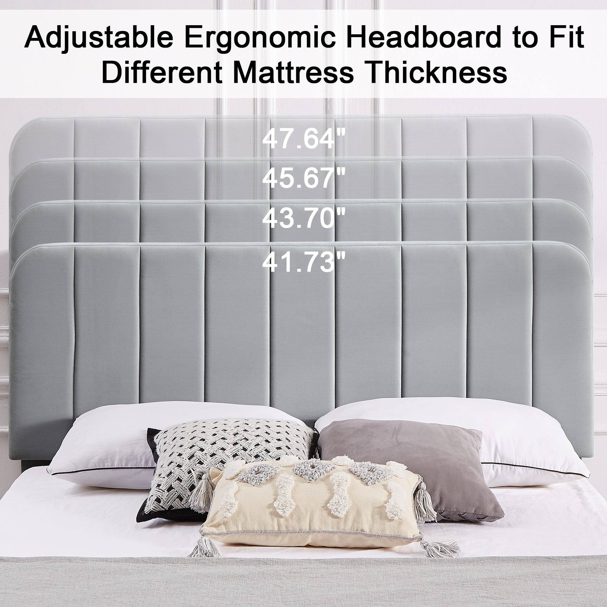 Adjustable Ergonomic Headboard to Fit Different Mattress Thickness

47.64"
45.67"
43.70"
41.73"