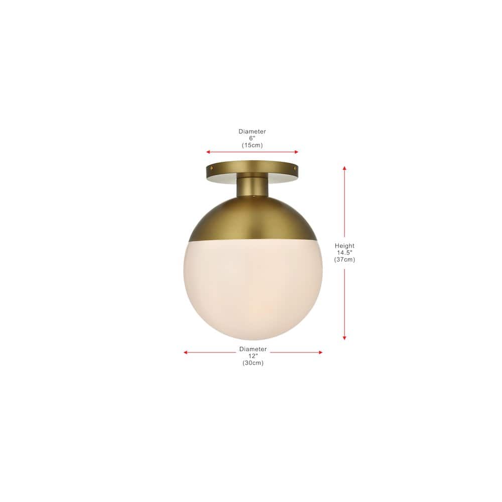Living District - Eclipse 12 Inch Flush Mount Frosted White Shade in Satin Gold - Satin Gold And Frosted White price history on PriceWatchPro